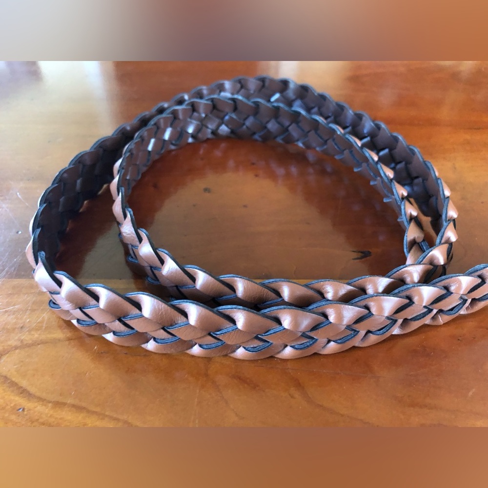 Braided man made leather belt